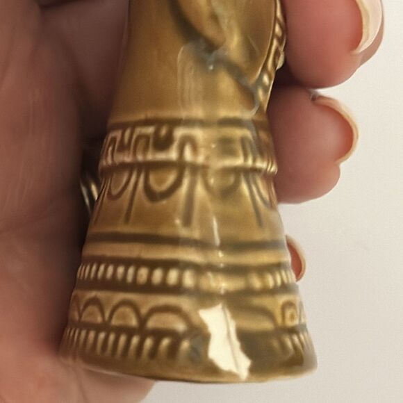 Vintage mid century golden tan set of boy & girl singing ceramic angels - Picture 4 of 7